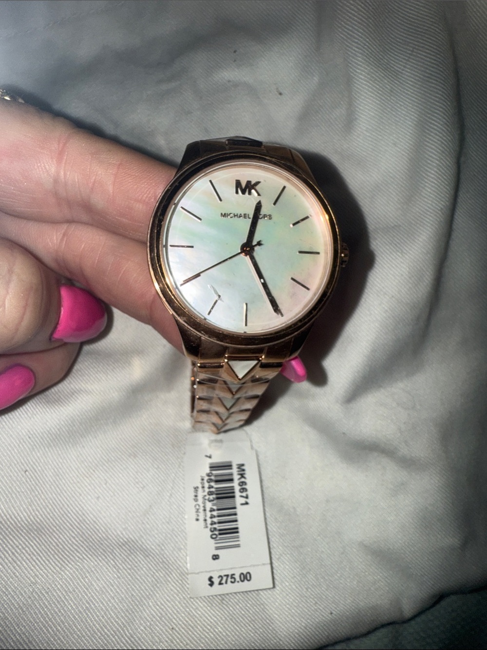 Michael Kors Rose Gold Tone Watch with Mother-of-Pearl Dial